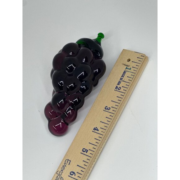 VTG Hand Blown Art Glass Grape Cluster Figurine Purple/Amethyst Glass Fruit 4.5" - Picture 4 of 5